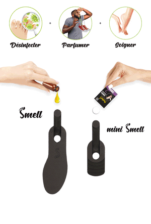 miniSmell®: Talonnettes rechargeables aux huiles essentielles + 2 recharges incluses (soin et anti-odeur)