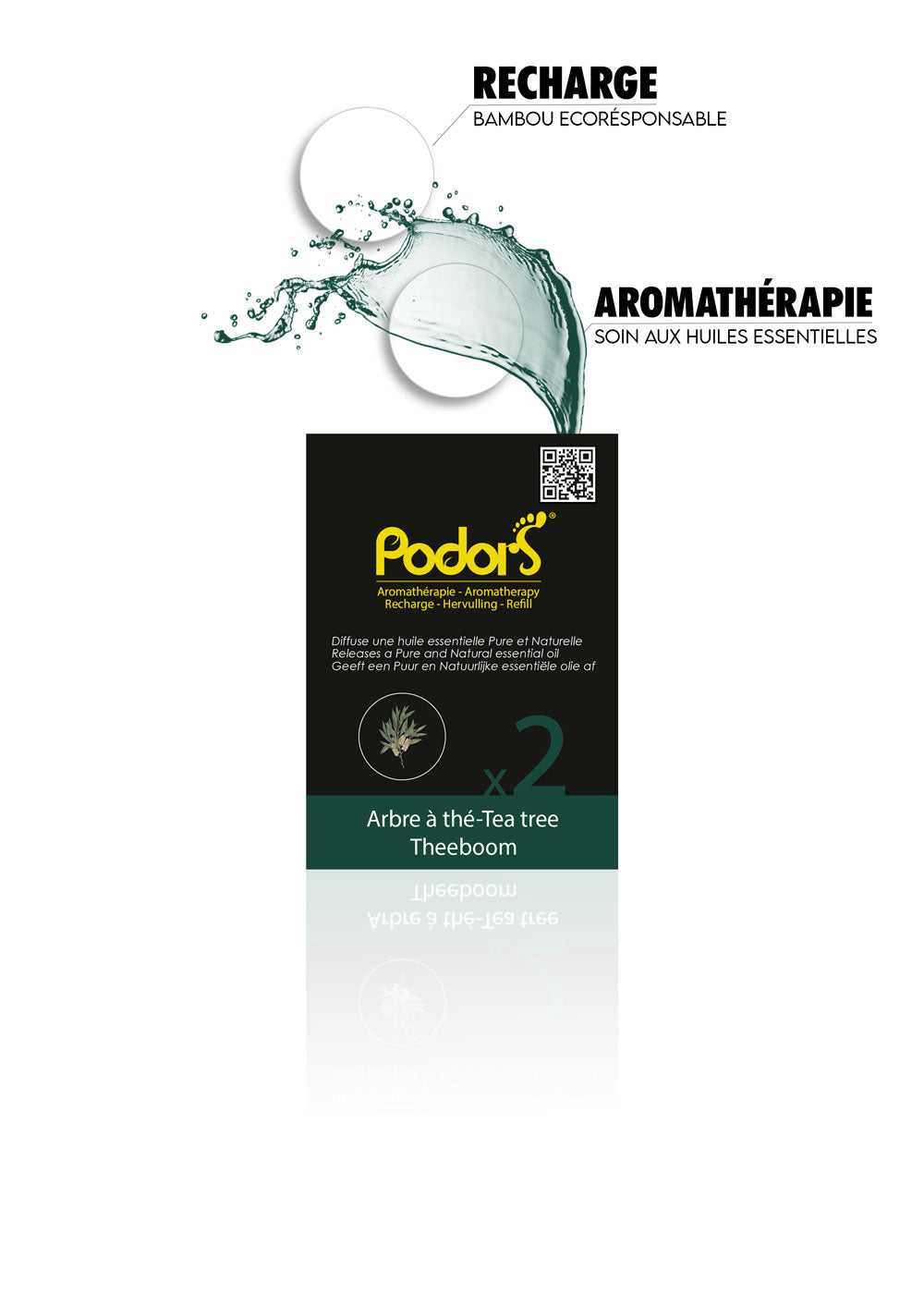Recharges Podors® aux huiles essentielles d'arbre à thé