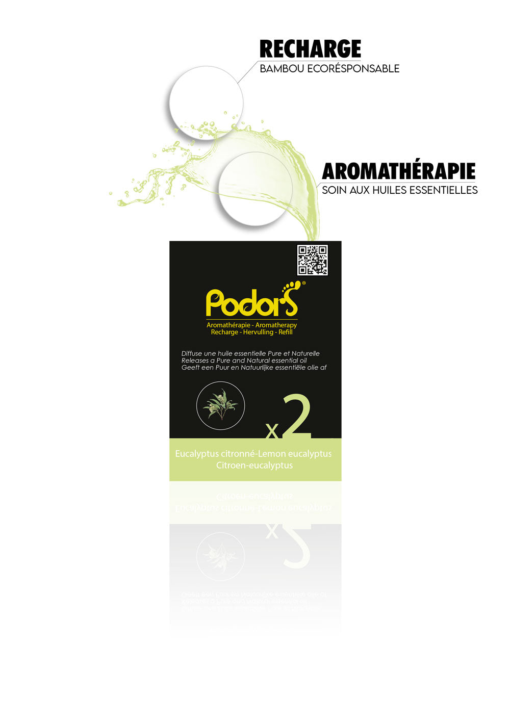 Recharges Podors® aux huiles essentielles d'eucalyptus citronné